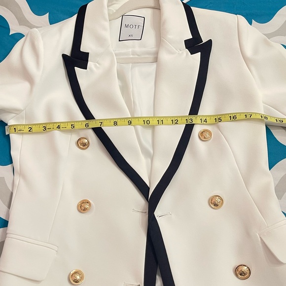 NEW CONTRAST BINDING DOUBLE BREASTED BLAZER - Picture 6 of 14